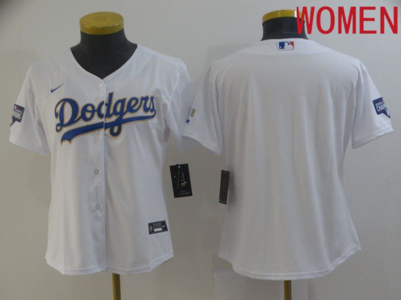 Women Los Angeles Dodgers Blank White Game Nike MLB Jerseys->los angeles dodgers->MLB Jersey